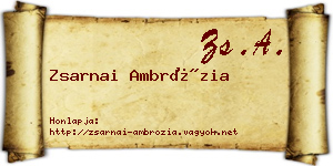Zsarnai Ambrózia névjegykártya